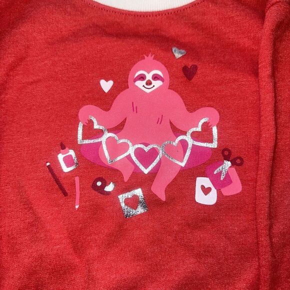 Infant/Toddler Girls Red Heart Sloth Valentine Baby Sweatshirt. Size 2T. NWT. 3 - Picture 2 of 6